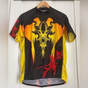 Primal Wear Men’s Cycling Jersey Tribal Phoenix Black Yellow Full Zip
